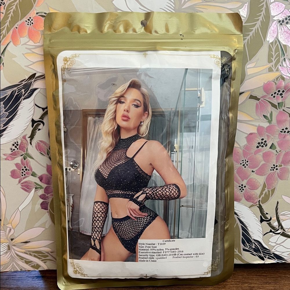 Black Fishnet Lingerie Set
